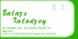 balazs kolodzey business card